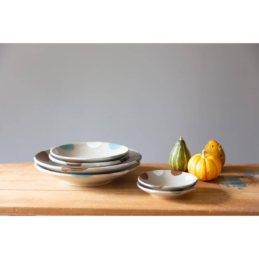 益子焼 二彩 シリーズ 4寸 丸皿 つかもと モダン 和食器 平皿 食器 皿