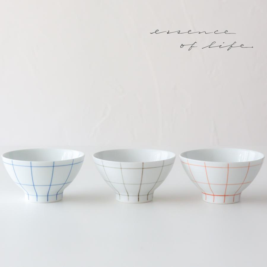 波佐見焼 essence エッセンス スタジオライン チェック柄 ご飯茶碗