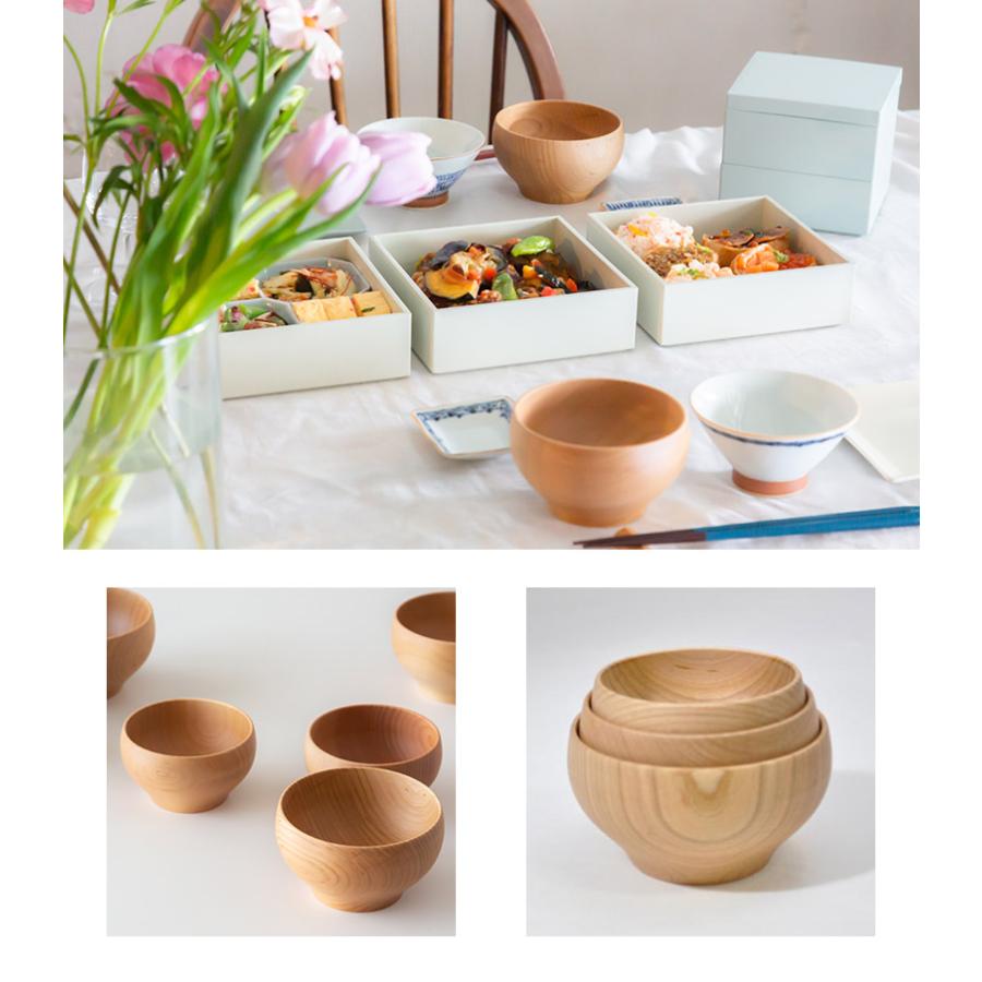 山中塗 天然木製漆器 嘉匠菴 桜〇椀 ナチュラルL 1客 化粧箱入 汁椀