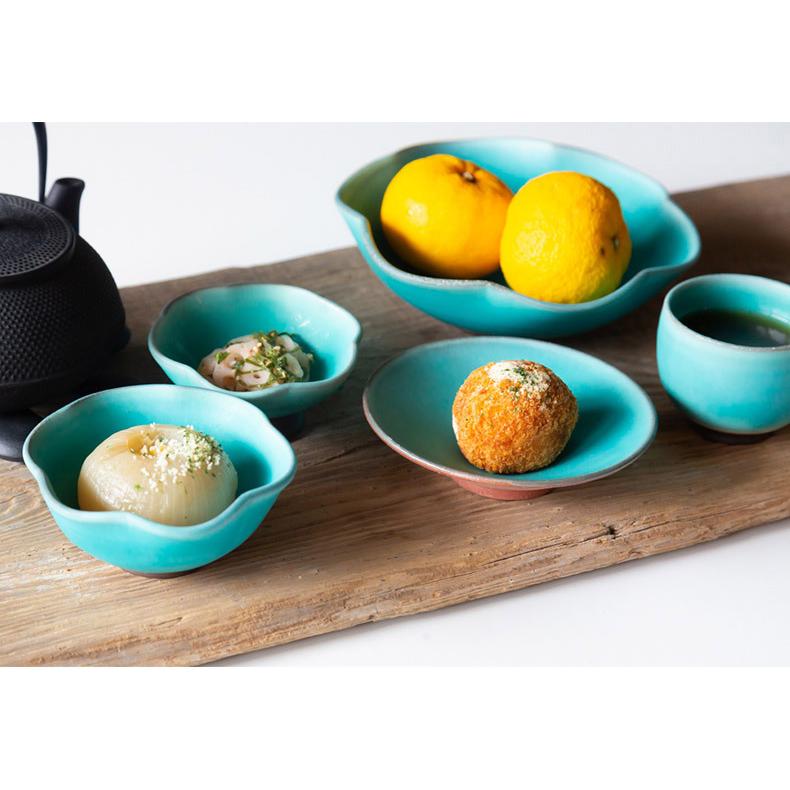 丹波焼 信水窯 市野貴信 空色 小皿 豆皿 副菜 おつまみ フルーツ