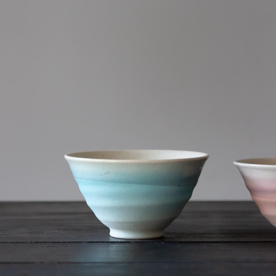 波佐見焼 夫婦茶碗 スプレイ BLUE×PINK ☆ペアセット 和食器 お茶碗