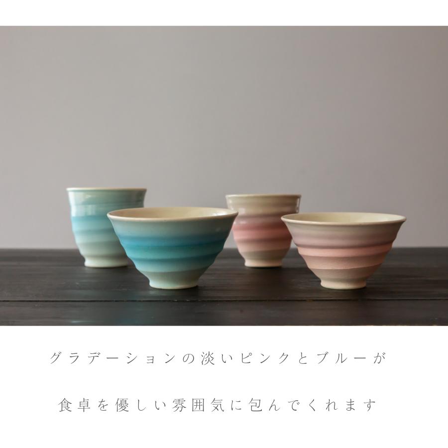 波佐見焼 夫婦茶碗 スプレイ BLUE×PINK ☆ペアセット 和食器 お茶碗