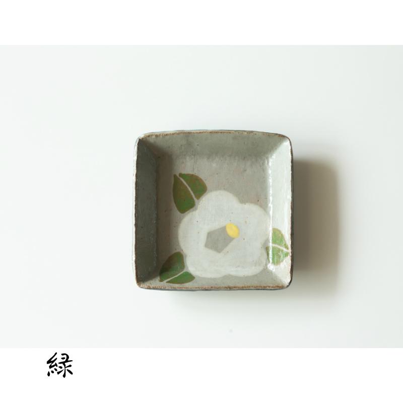 丹波焼 角皿】末晴窯 西端春奈 作 一つ椿 角 プレート 陶器 立杭焼