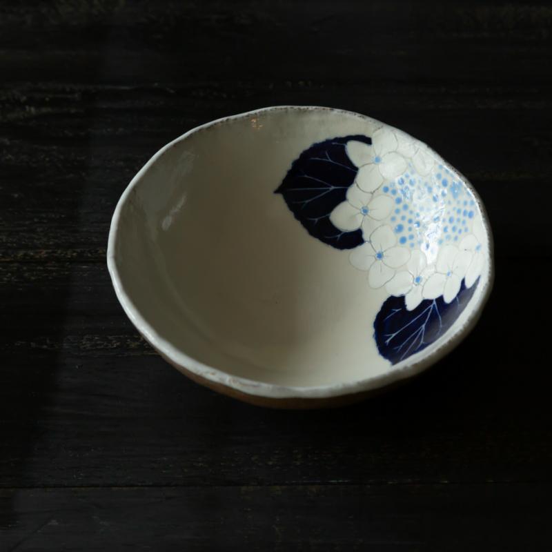 丹波焼 末晴窯 西端春奈 作 浅鉢 アジサイ プレート 小鉢 中鉢 陶器