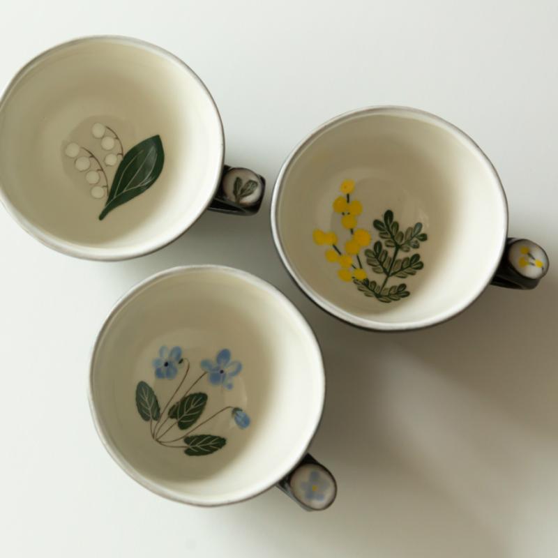 丹波焼 末晴窯 西端春奈 平マグカップ カップ マグカップ 陶器 立杭焼