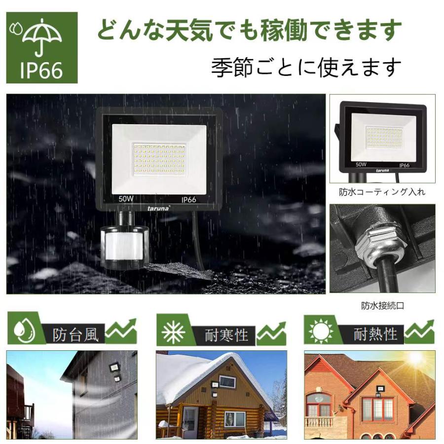 【即納】2台 センサーライト 50W LED投光器 人感センサー コンセント式 作業灯 防犯ライト IP66 LED 昼光色 6500K 5500LM 送料無料 1年保証｜waiwai-store578｜05