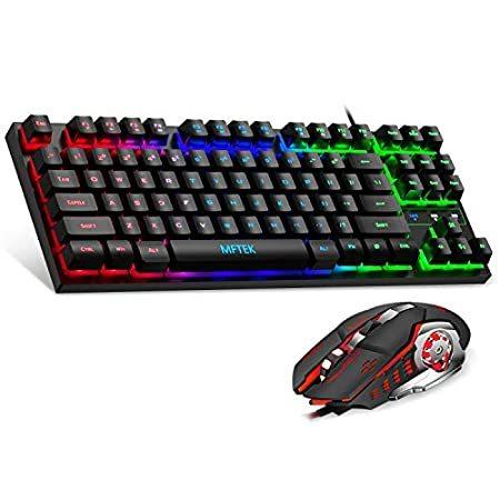 特別価格MFTEK RGB Rainbow Gaming Keyboard and Mouse Combo, Compact 87 Keys Backlit 好評販売中