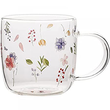 独特の上品特別価格Mozacona Flower Printed Glass Cup Water Cup Coffee Mug Tea Cup好評販売中