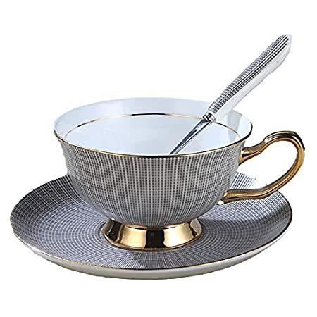 特別価格Coffee Cup and Saucer Sets 6.7 Oz Bone China Tea Cup with Saucer and Spoo好評販売中