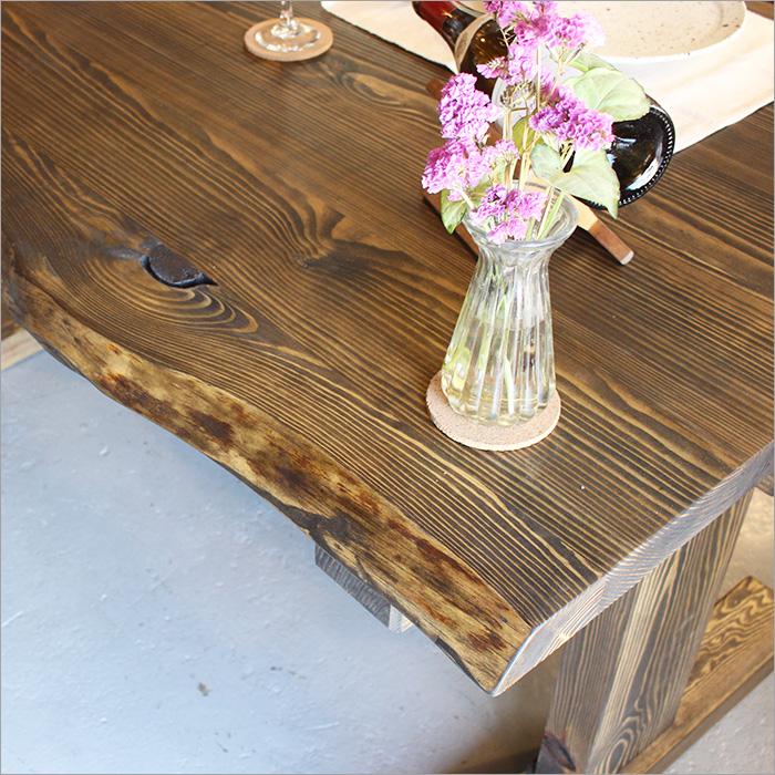 設置無料 古材 ダイニングテーブル 一枚板 アンティーク 職人手作り 木