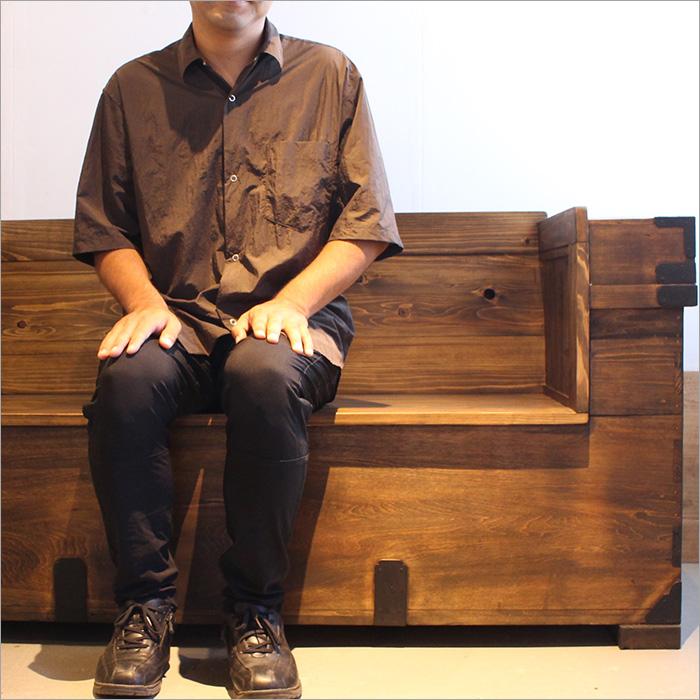 長持 ソファ 2人掛け 古材 アンティーク家具 無垢材 天然木 和モダン