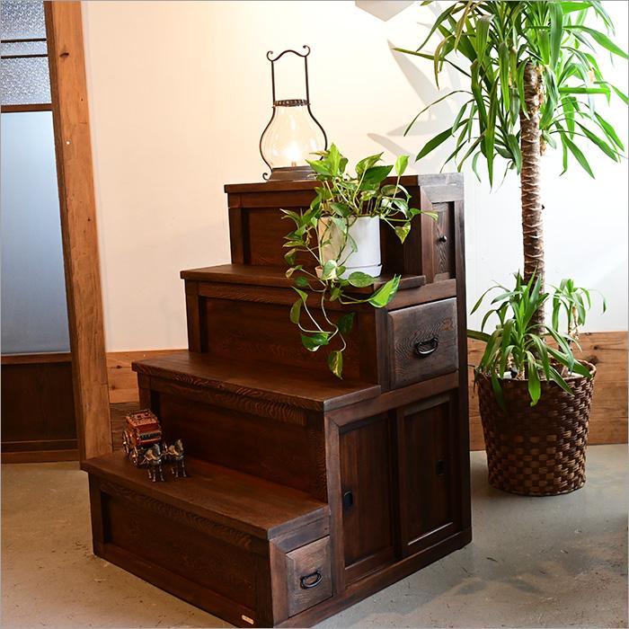 1点物 アンティーク 階段箪笥 和箪笥 収納箪笥 時代箪笥 リメイク品 4