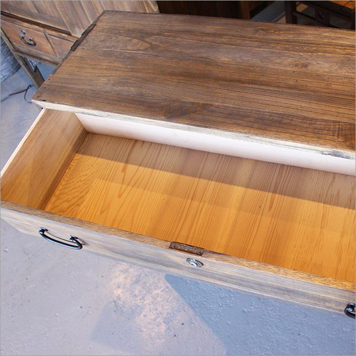 送料込　木製 和風インテリア 箪笥 引き出し　古家具　アンティーク　古民家 和箪笥 中古 リメイク品 チェスト 木製 アンティーク 収納 棚