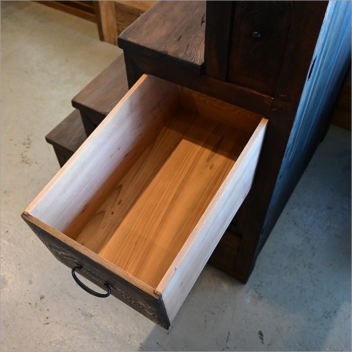 ♡民芸家具　時代家具　階段箪笥　昭和レトロ♡ 1点物 アンティーク 階段箪笥 リメイク品 和箪笥 時代箪笥 4段 幅79cm