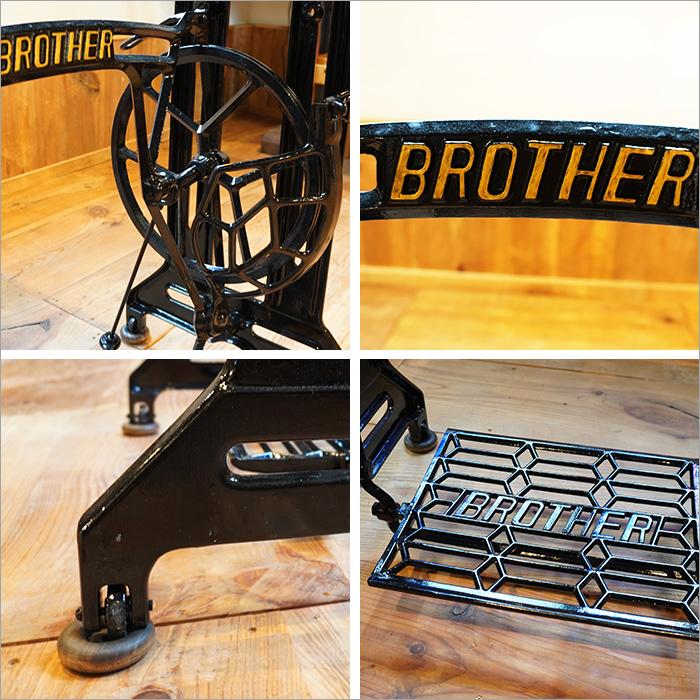 ※アンティーク※BROTHER 足踏みミシン脚のテーブル　アイアン　No.2 アンティーク※BROTHER 足踏みミシン脚のテーブル アイアン No.2 - メルカリ