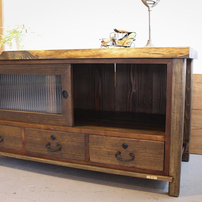時代箪笥 リメイク ローボード　和箪笥 古家具　テレビ台 収納 キャビネット テレビだけ浮いて見える違和感をなくす テレビ台 和箪笥 リメイク 幅