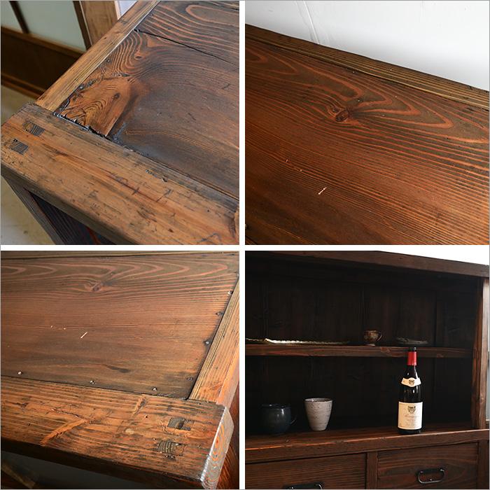 リメイク水屋箪笥】昭和初期 古民家家具 ローキャビネット 幅175cm
