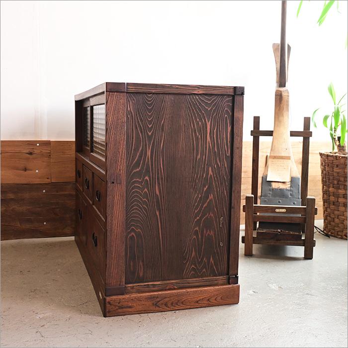 明治末期〜大正期 和箪笥リメイクチェスト ケヤキ無垢材 モザイク