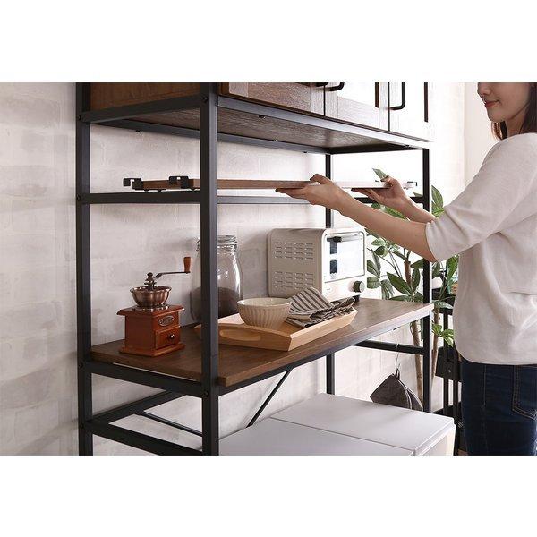 ホームテイスト ヴィンテージごみ箱上ラック 棚 食器棚 ワイドタイプ  