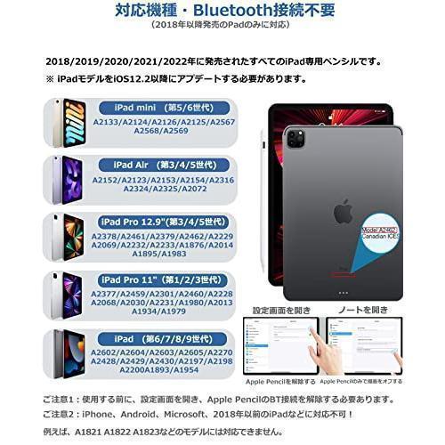 アイパッドペンシル iPad 第10世代9世代8世代7世代6世代 iPad Air4 iPad mini6 iPad Pro11 12.9インチ タッ｜wakamatsu-store｜04