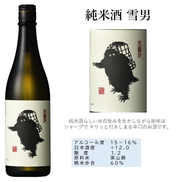 鶴齢（かくれい） 雪男 純米酒 720ml 日本酒 辛口 新潟 青木酒造 箱
