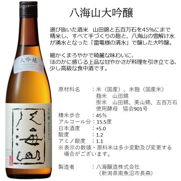 日本正規代理店品八海山 300ml×2本詰合せ 日本酒 純米大吟醸 ギフトセット 大吟醸 日本酒