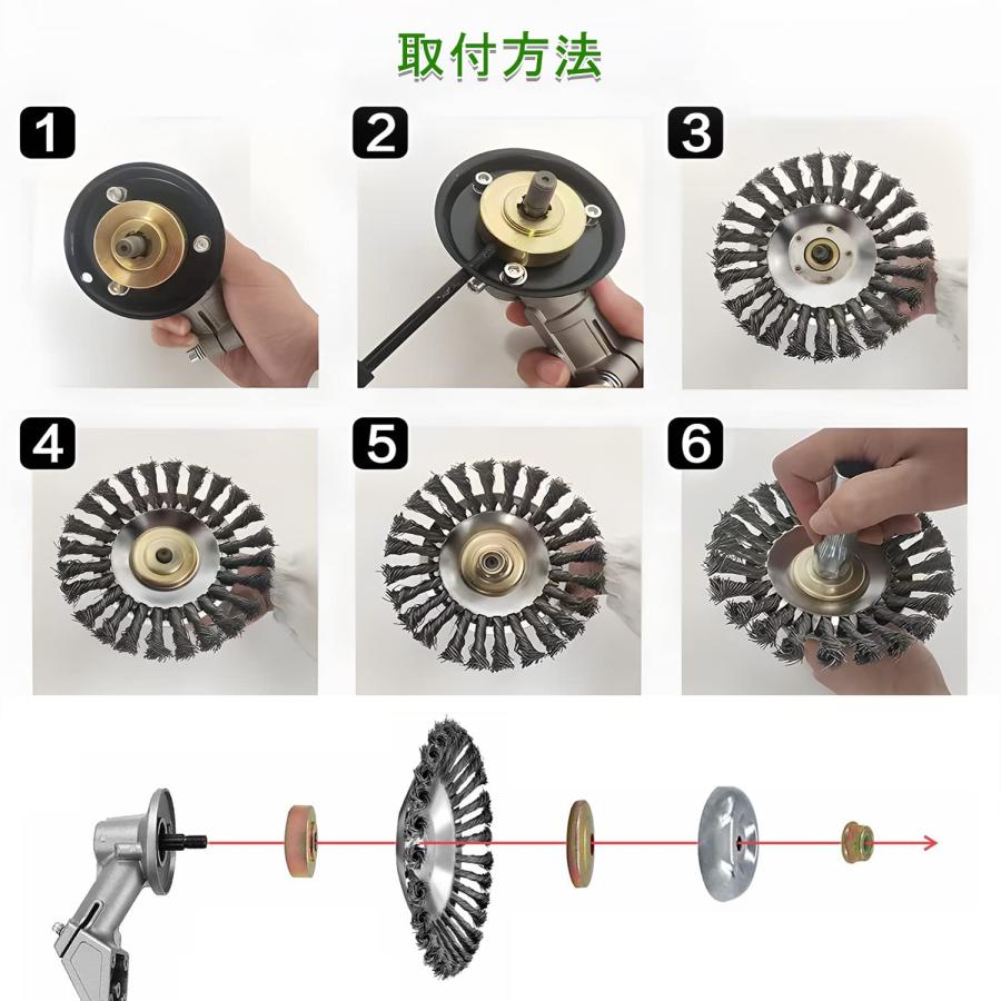 草刈機用チップソー 除草ブラシ 刈込ヘッド 軽量タイプ 雑草 
