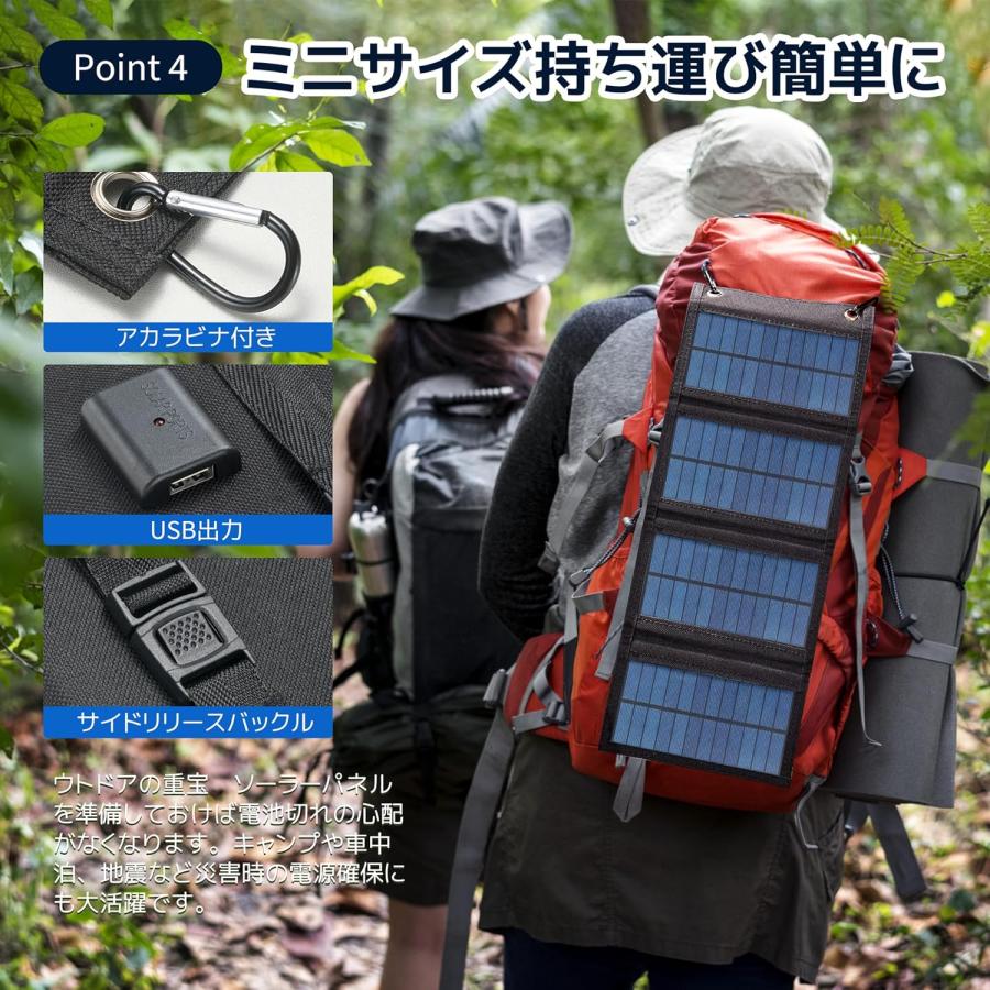 ソーラーチャージャー ソーラーパネル 20W 折り畳み式 ソーラーバッグ