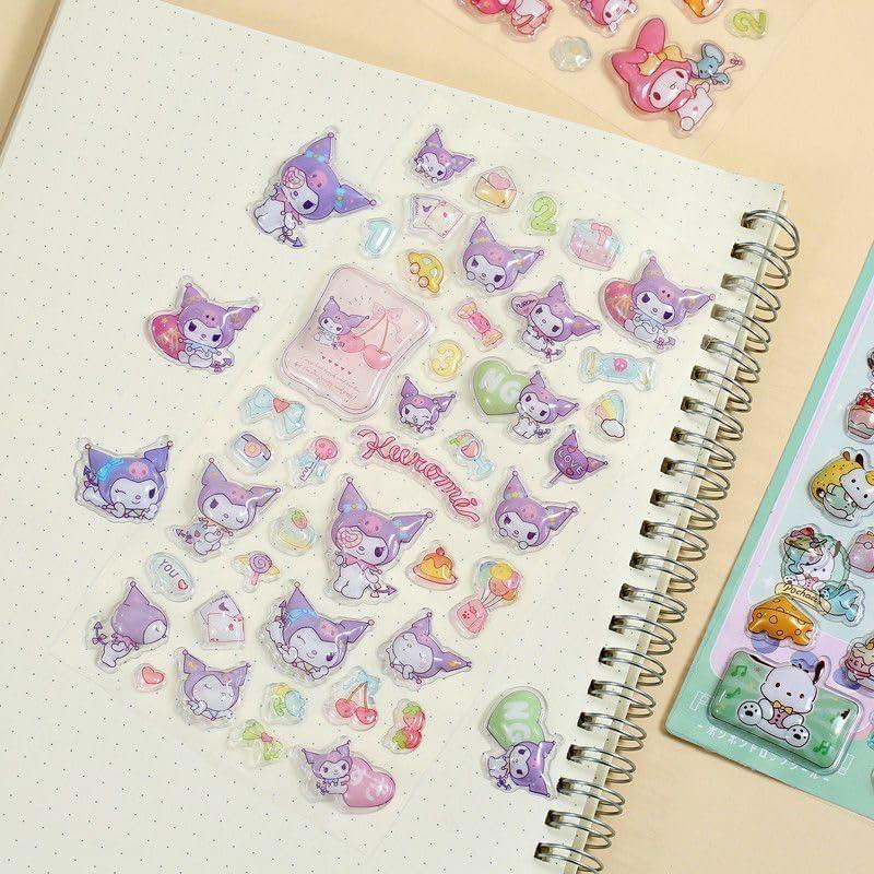 6枚セット」 ぷくぷくシール 3dシール 手帳用 可愛い 立体 ポキシ 日記