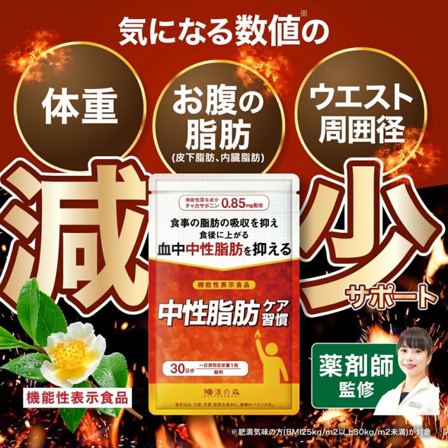 和漢の森 ダイエット サプリ 中性脂肪 サプリメント チャカサポニン 体