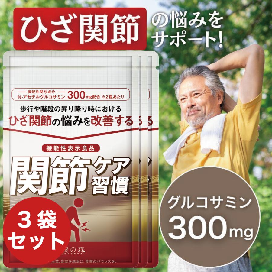 和漢の森 【薬剤師監修】 3袋 グルコサミン プロテオグリカン 膝