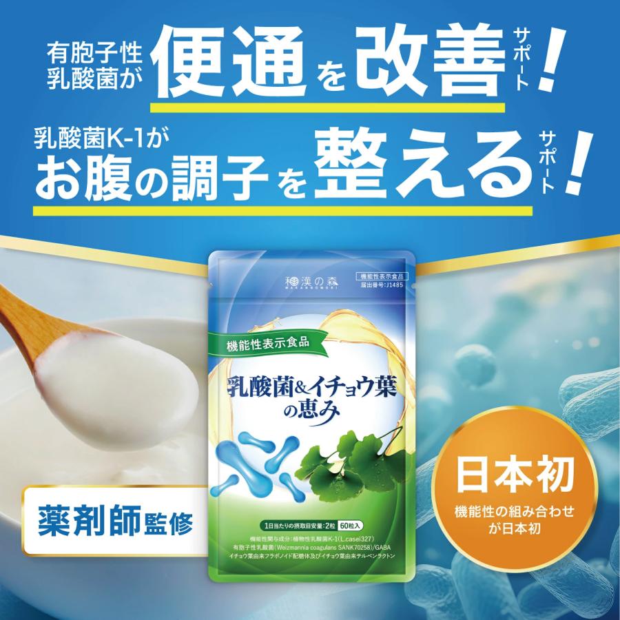 和漢の森 乳酸菌 サプリ 便通 腸活 腸内環境 睡眠 イチョウ葉 判断力