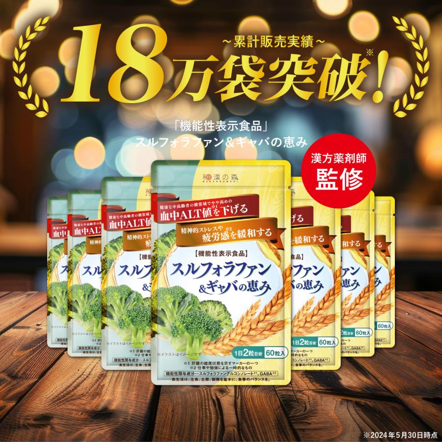 和漢の森 スルフォラファン 肝機能 サプリ 肝臓 エキス ギャバ