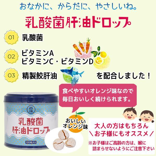 乳酸菌肝油ドロップ オレンジ風味 120粒 肝油ドロップ 国産 子供 目の