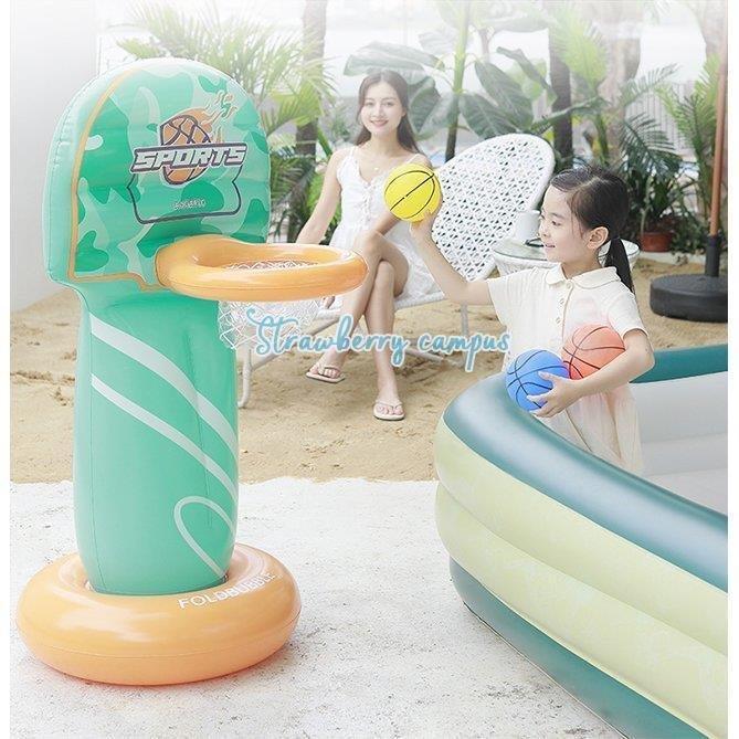 2023新型ビニールプール大型プール滑り台付きバスケット付き水遊び空気入れ不要自動膨脹家庭用プール猛暑対策家庭用屋外自宅 