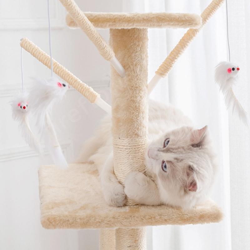 キャットタワー スリム おしゃれ 北欧 据え置き 置き型 安定感 シンプル 大型猫 小型 小型猫 運動不足 おもちゃ 省スペース 組立簡単 運動不足 省スペース