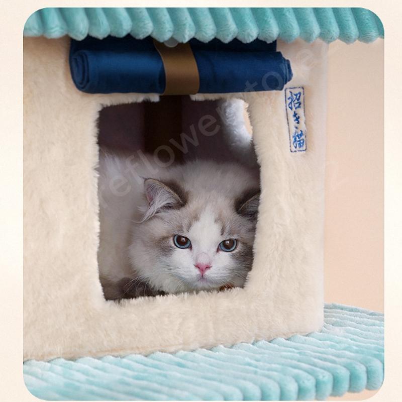 キャットタワー スリム おしゃれ 北欧 据え置き 置き型 安定感 シンプル 大型猫 小型 小型猫 運動不足 和風 おもちゃ 省スペース 組立簡単 運動不足 省スペース