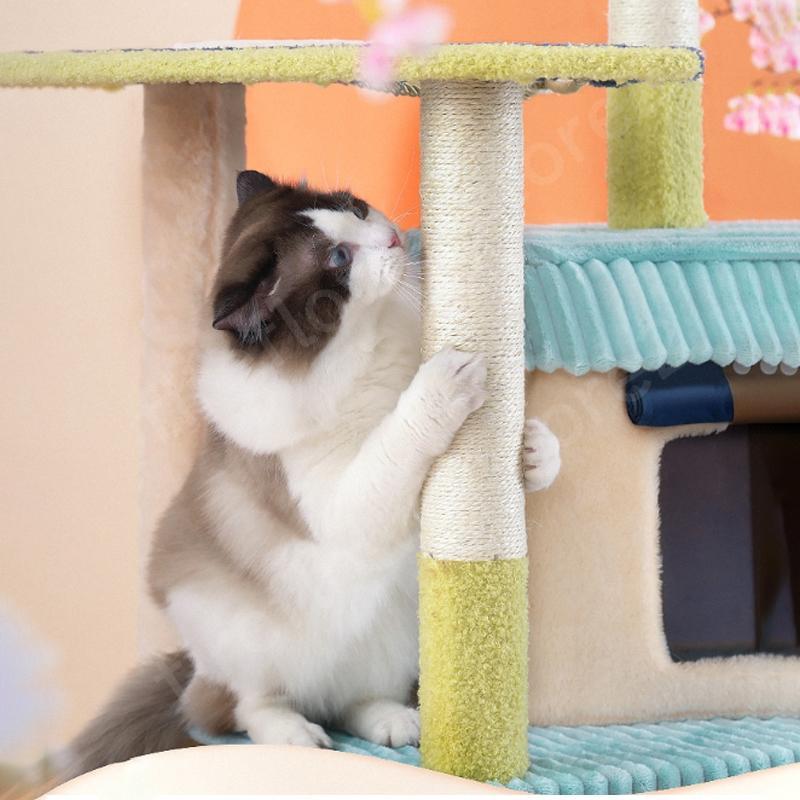 キャットタワー スリム おしゃれ 北欧 据え置き 置き型 安定感 シンプル 大型猫 小型 小型猫 運動不足 和風 おもちゃ 省スペース 組立簡単 運動不足 省スペース