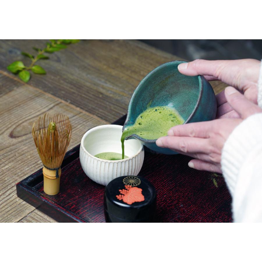 益子焼の抹茶碗 シャビーターコイズ わかさま陶芸 小鉢料理にも 片口