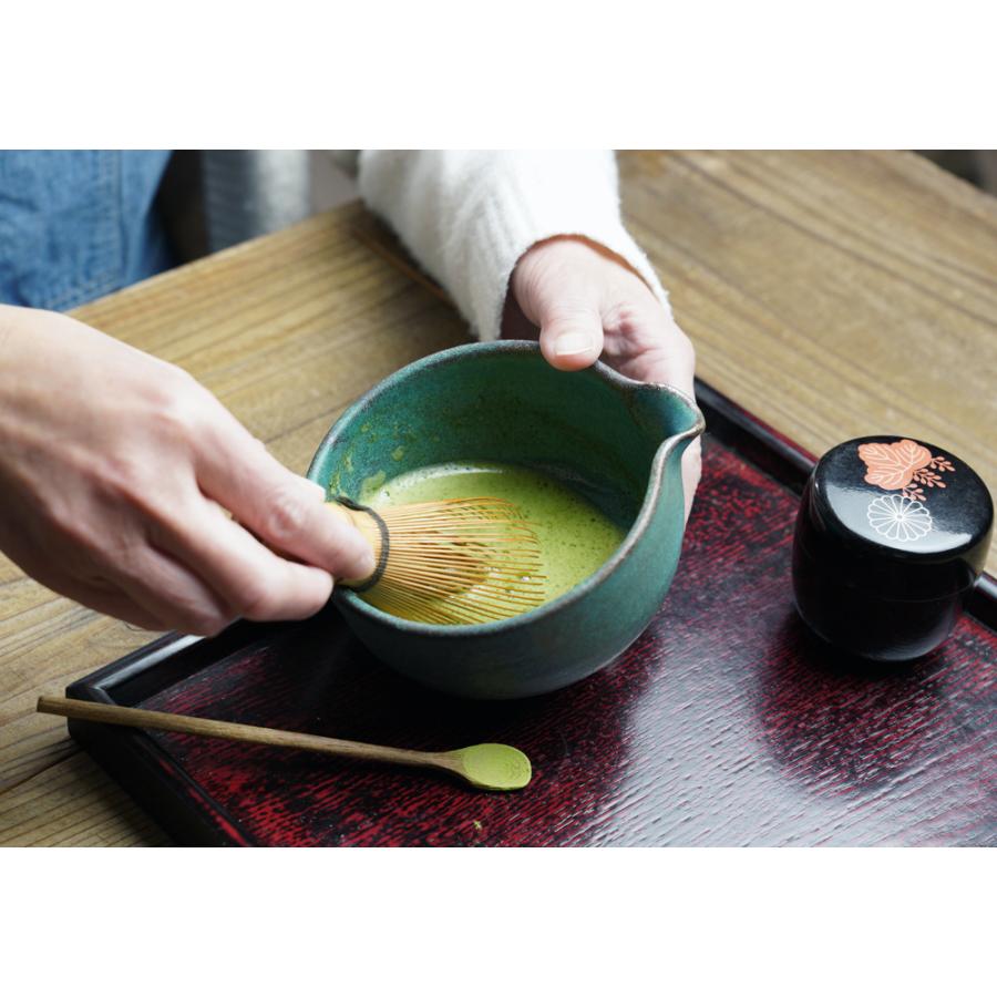 益子焼の抹茶碗 シャビーターコイズ わかさま陶芸 小鉢料理にも 片口
