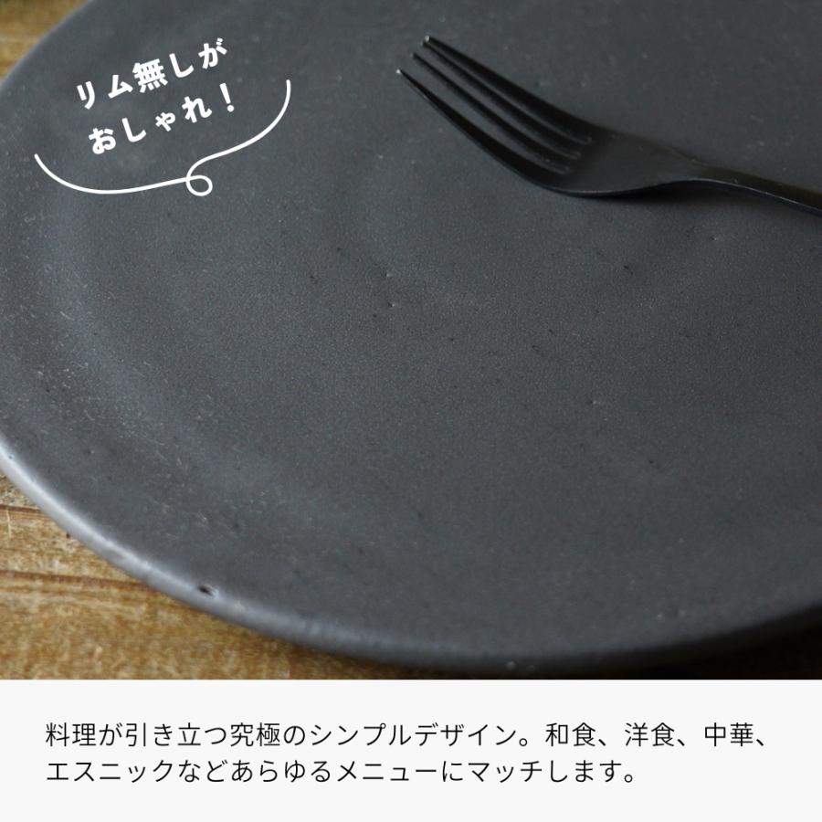 益子焼 フラットプレート（特大）ブロンズ黒マット わかさま陶芸 大皿
