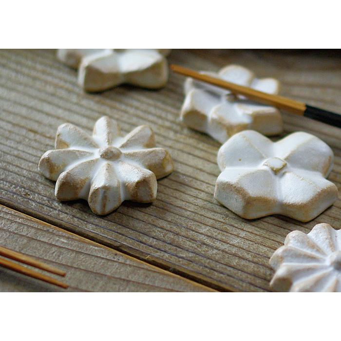 箸置きセット【華】 益子焼 ギフト はしおき 生成り 陶器 kinari