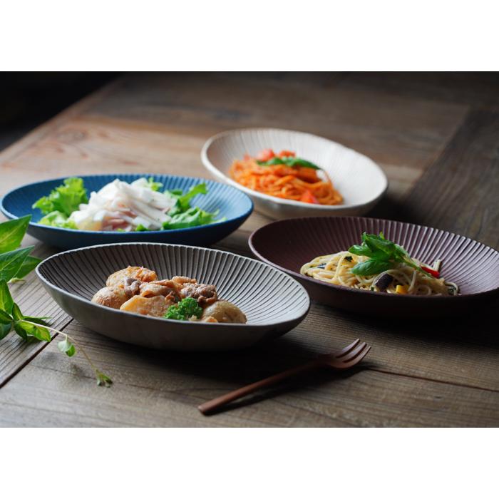 益子焼 楕円鉢 益子焼 SENシリーズ 楕円鉢（大）【デニムブルー】 ボウル 浅鉢