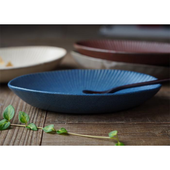 益子焼 SENシリーズ 楕円鉢（大）【デニムブルー】 ボウル 浅鉢