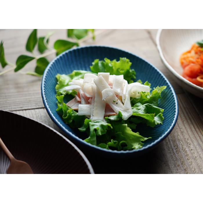 益子焼 SENシリーズ 楕円鉢（大）【デニムブルー】 ボウル 浅鉢