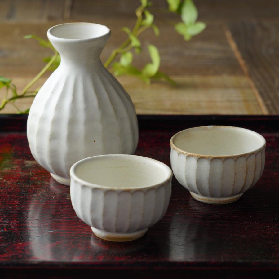 益子焼の酒器セット kinari 【徳利1点/ぐい呑み2点】 わかさま陶芸