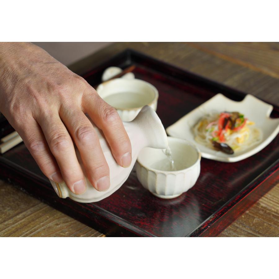 益子焼の酒器セット kinari 【徳利1点/ぐい呑み2点】 わかさま陶芸