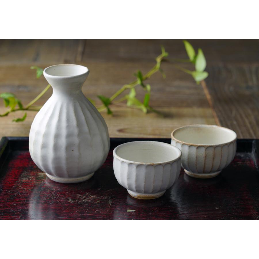 益子焼の酒器セット kinari 【徳利1点/ぐい呑み2点】 わかさま陶芸