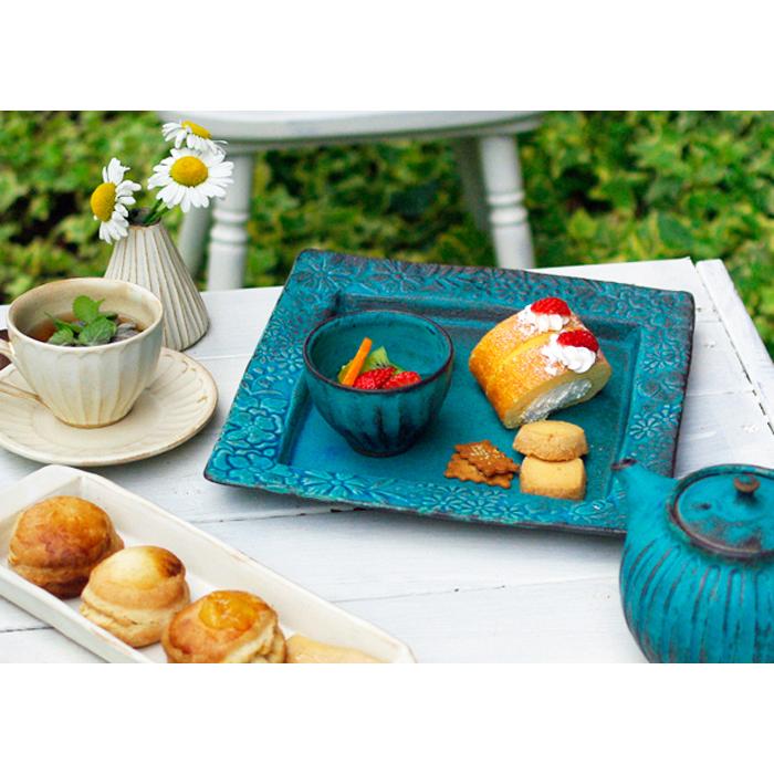 シャビーターコイズ カップ小 【湯のみ】益子焼 ナチュラル ブルー