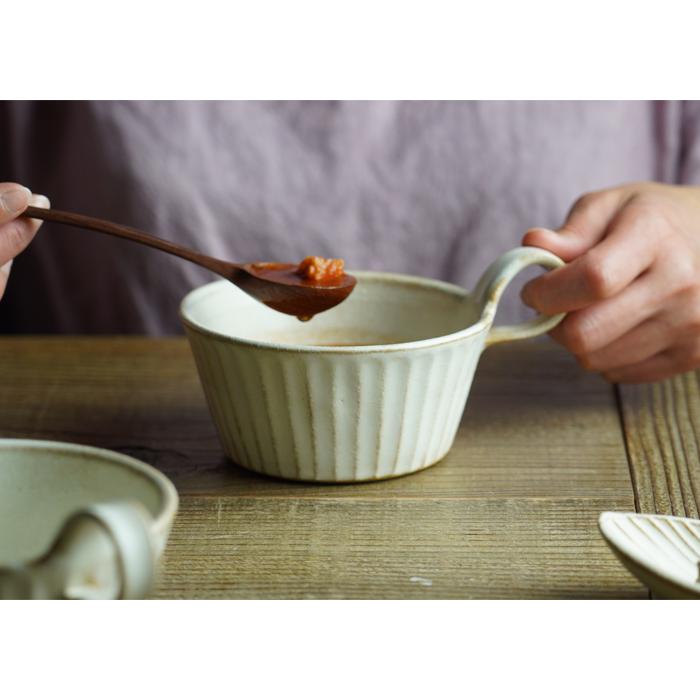 R 益子焼 kinariしのぎスープカップ 益子焼 kinariしのぎスープカップ スタッキング収納 スープマグ